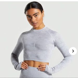 Gymshark Camo Seamless Long Sleeve Crop Top